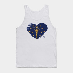 U.S. State - I Love Indiana - Indiana Flag Tank Top